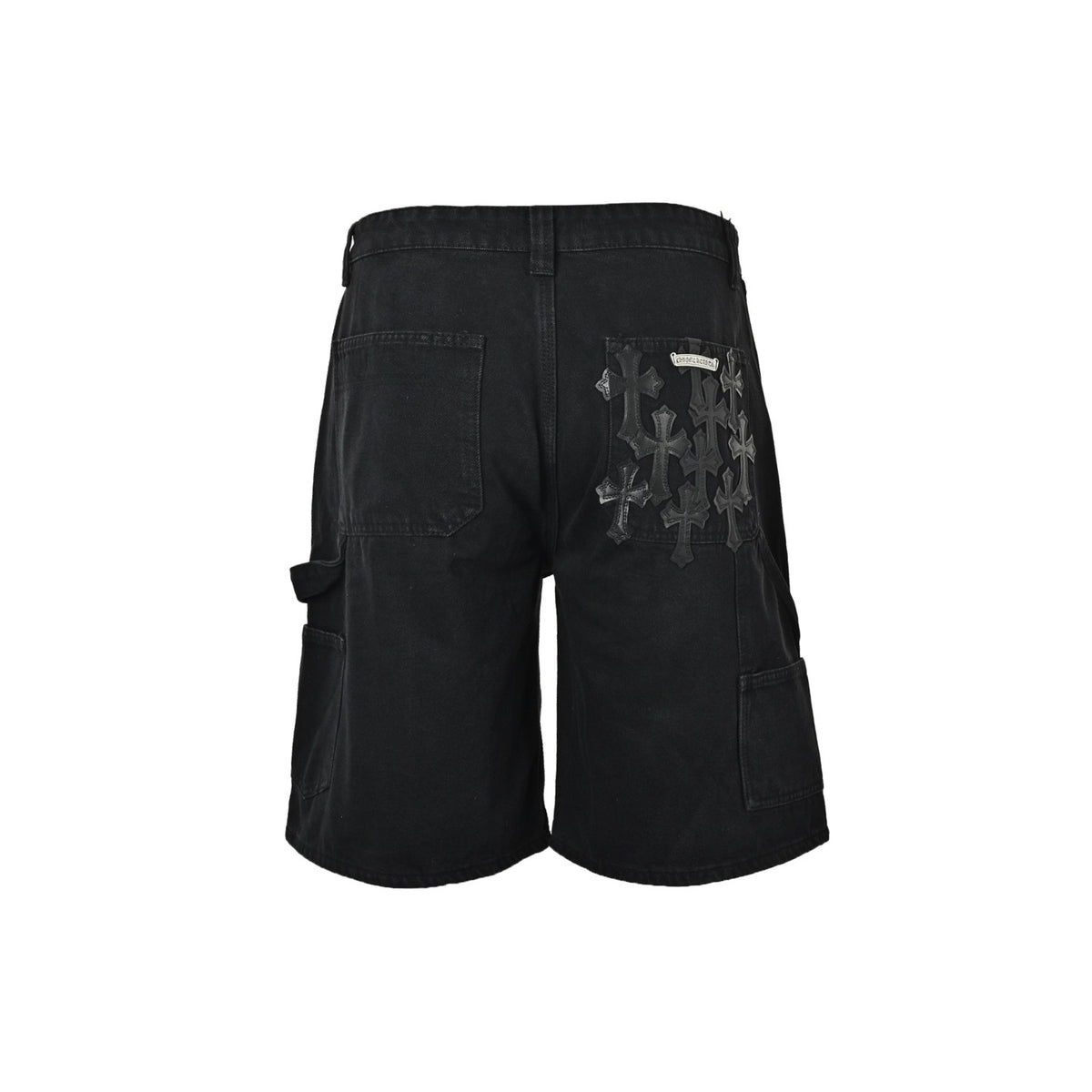 Chrome Hearts/Chrome Heart leather label cross denim shorts