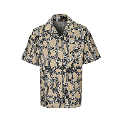 Loewe/Luo Yiwei terry jacquard short-sleeved shirt