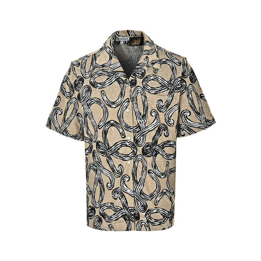 Loewe/Luo Yiwei terry jacquard short-sleeved shirt