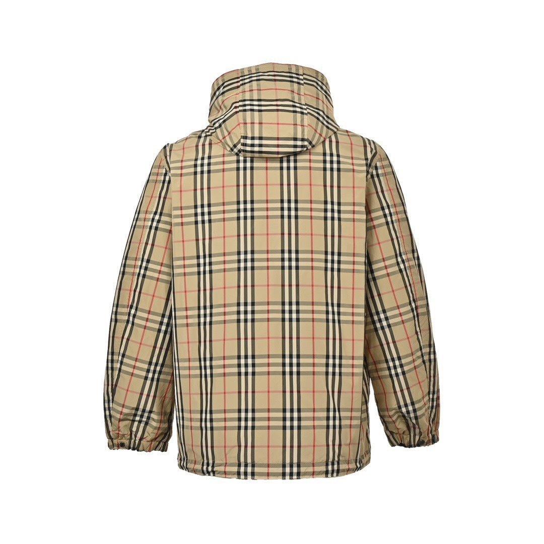 Burberry classic plaid silicone war horse reversible windbreaker jacket