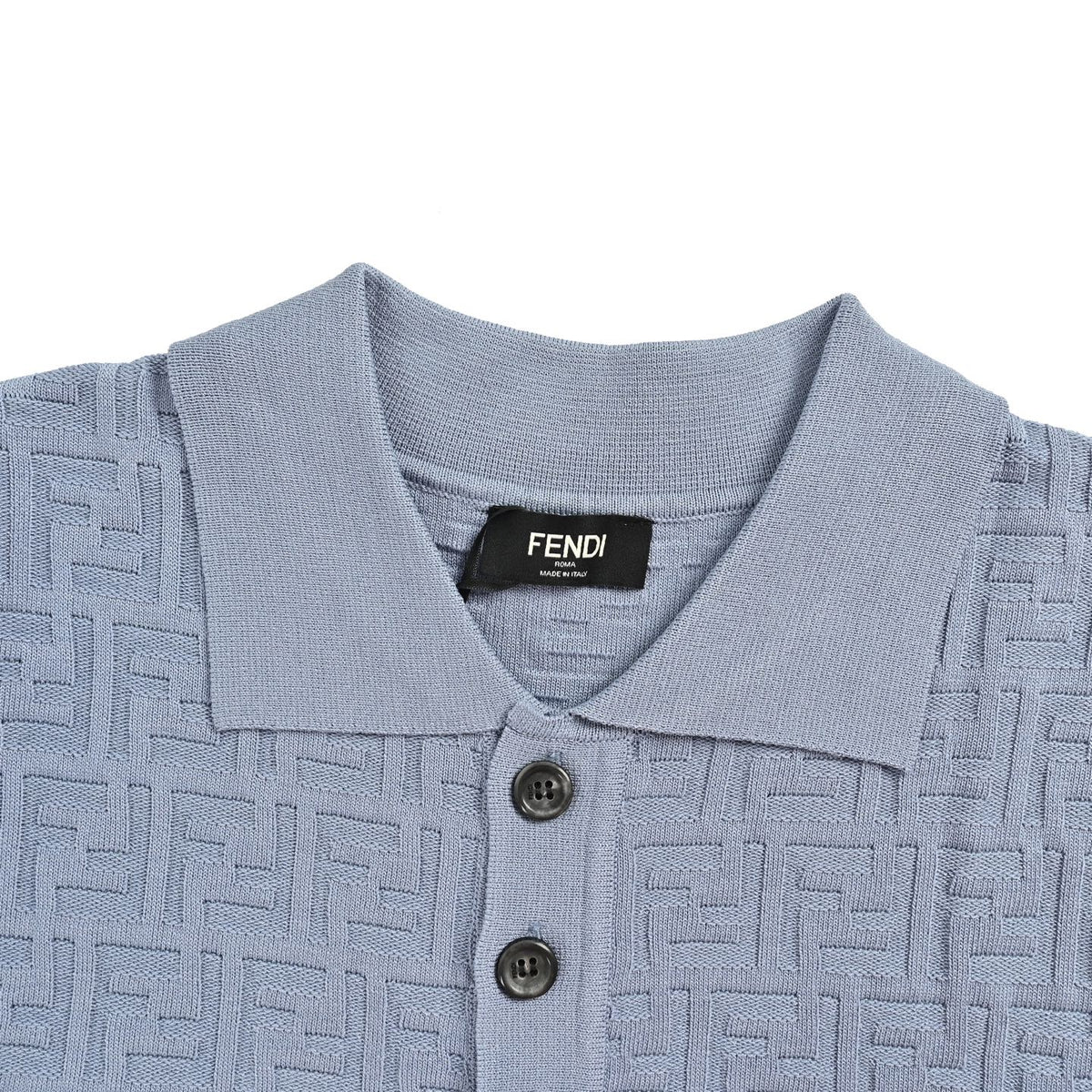 Fendi FF dark pattern all-over printed knitted Polo short sleeves