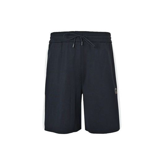Gucci 26ss blue and white colorblock embroidered logo shorts