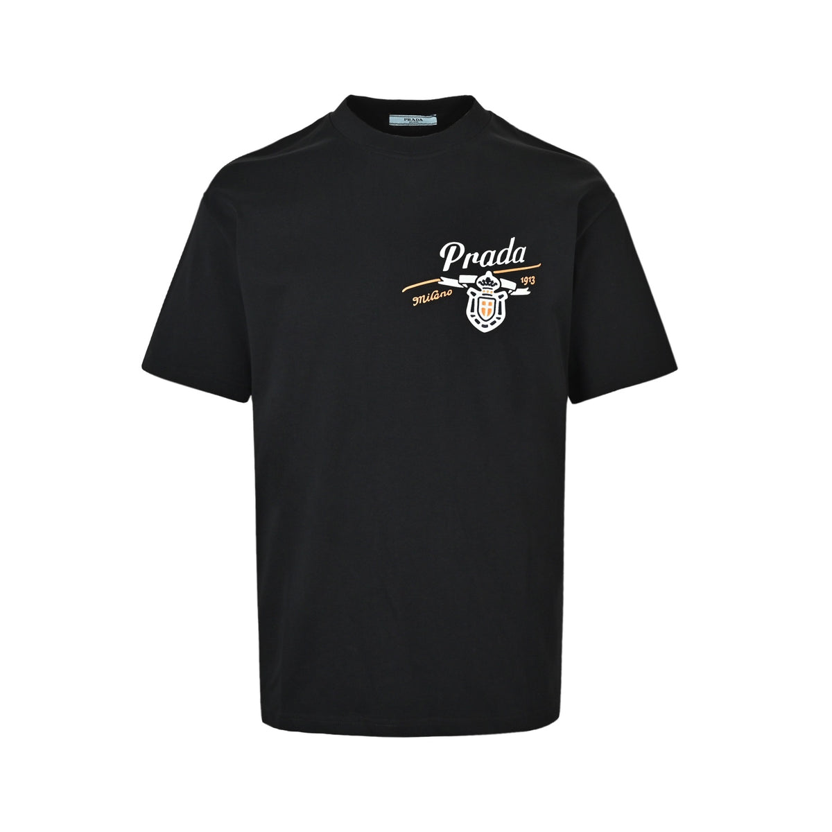 Prada 26ss emblem letter embroidered short sleeves