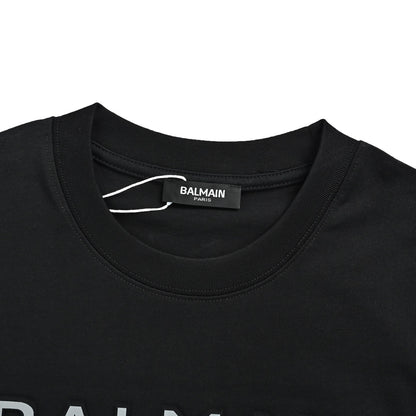 BALMAIN 26ss three-dimensional embossed letter short sleeves