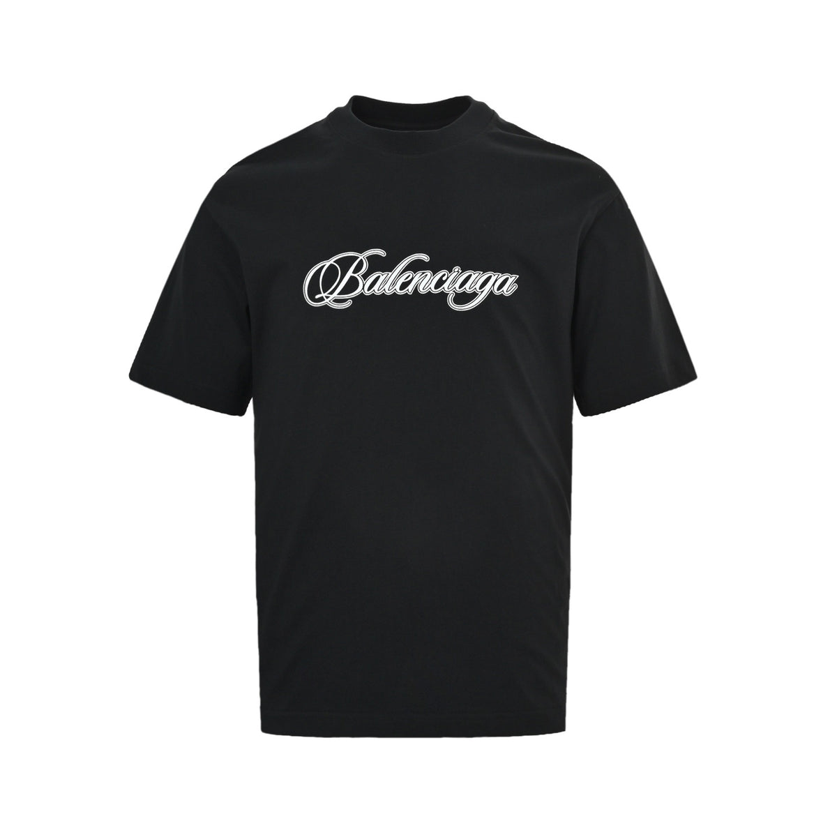 Balenciaga cursive signature letter printed short sleeves