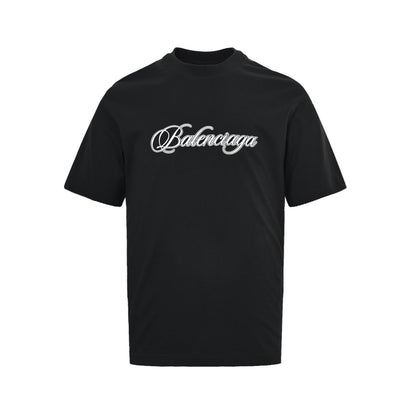 Balenciaga cursive signature letter printed short sleeves
