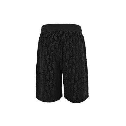 Dior 26ss flocked all-over printed old flower jacquard shorts