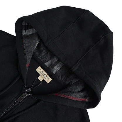 Burberry 22Fw embroidered war horse hat plaid zipper sweatshirt