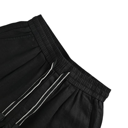 Loewe/Luoyiwei 26ss foam printed logo cotton and linen shorts