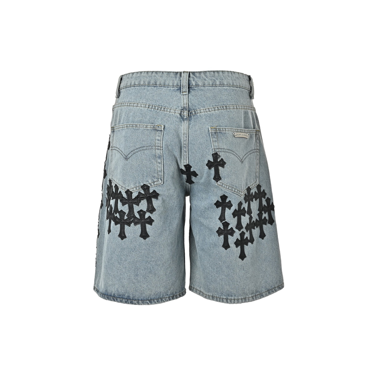 Chrome Hearts/Chrome Heart leather label cross denim shorts