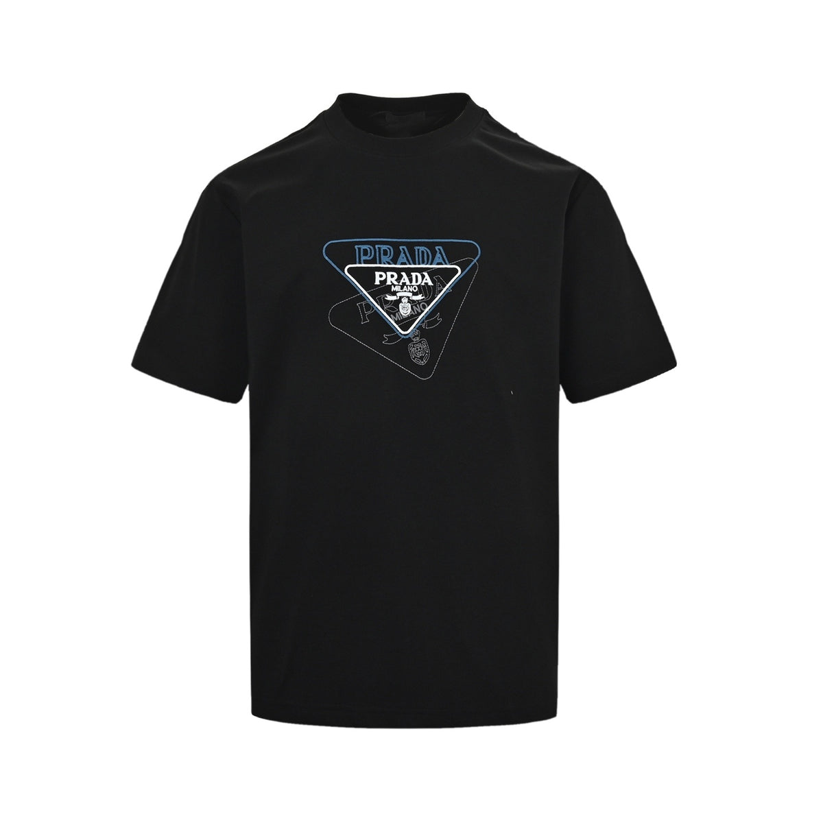 Prada 25ss overlapping triangle logo embroidered short sleeves