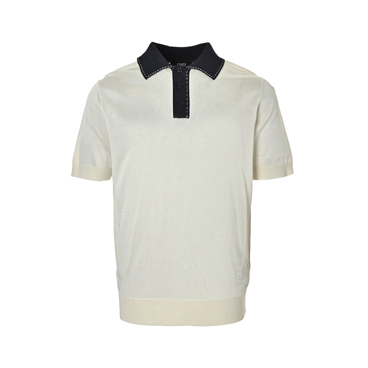 Fendi topstitched collar intarsia knitted Polo short sleeves