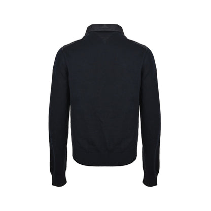 Prada 25Fw triangle logo nylon knitted patchwork jacket