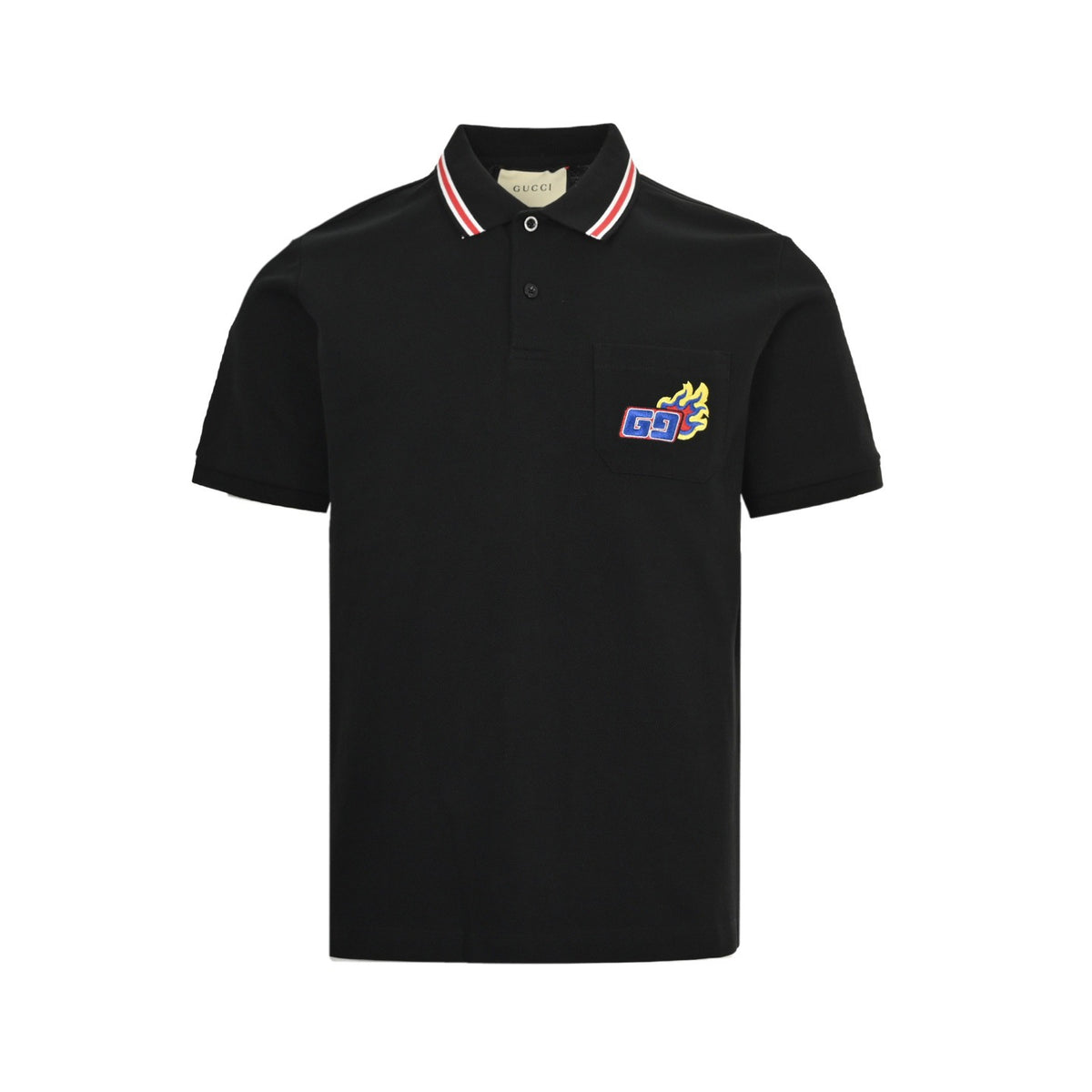 Gucci 24ss Year of the Dragon Limited Pocket Flame Embroidery Polo Short Sleeve