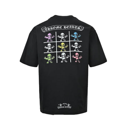 Chrome Hearts/Chrome Heart Jiugongge Skull Print Short Sleeve