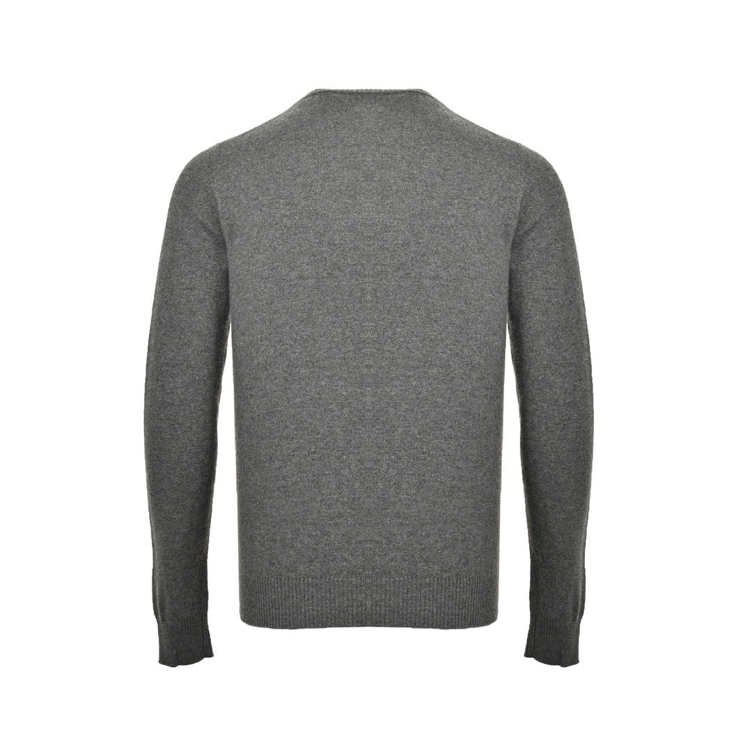 Miu Miu 24Fw jacquard logo cashmere crew neck knitted cardigan