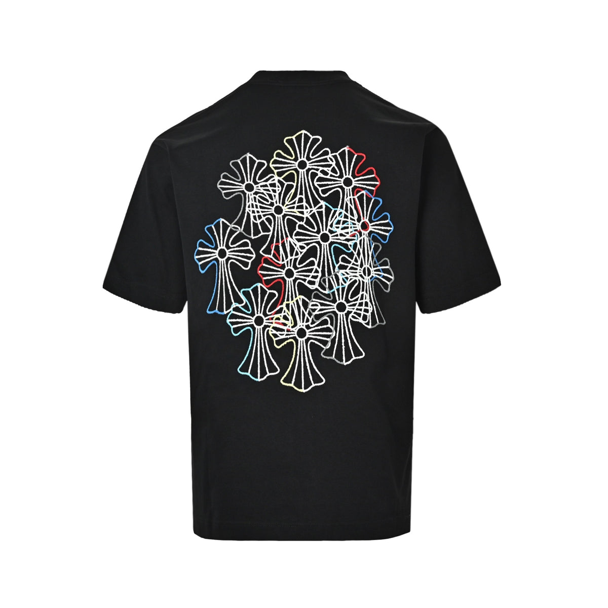 Chrome Hearts colorful cross embroidery round neck short sleeves