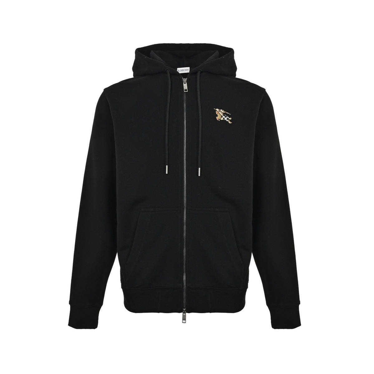 Burberry plaid war horse embroidered zipper hooded sweatshirt