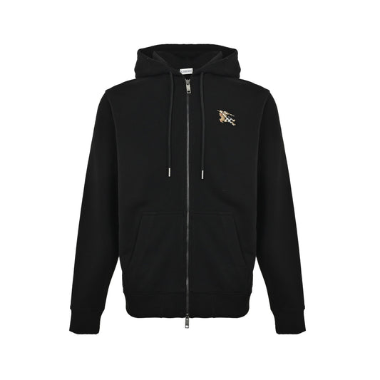 Burberry plaid war horse embroidered zipper hooded sweatshirt