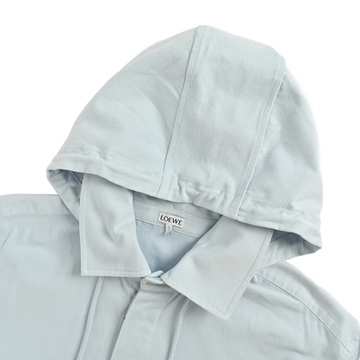 Loewe/Loewei cotton detachable hooded long-sleeved shirt jacket