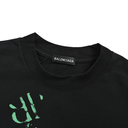 Balenciaga spray-painted graffiti printed short-sleeve