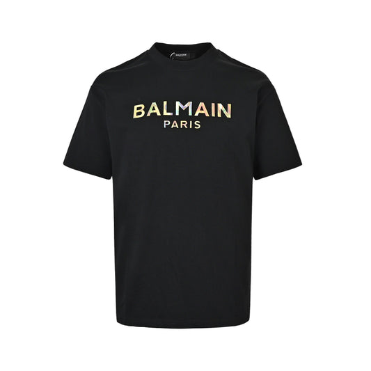 BALMAIN 26ss colorful laser letter printed short sleeves