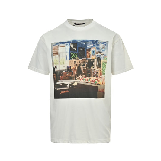 Louis Vuitton 24ss oil painting graffiti print short sleeves