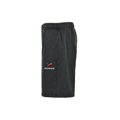 Balenciaga Puma joint embroidered logo washed shorts