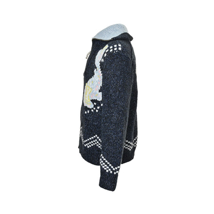 Louis Vuitton 25Fw whale jacquard knit zipper sweater jacket