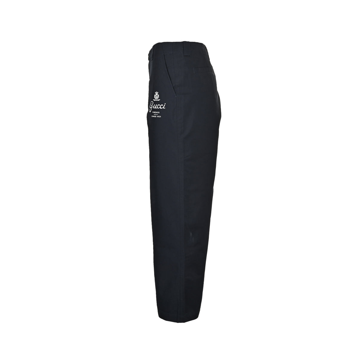 Gucci letter print twill trousers