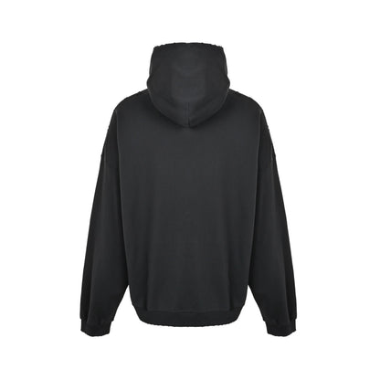 Balenciaga letter print distressed hole hooded sweatshirt