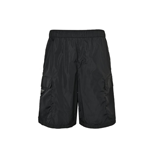 Prada 26ss triangle logo nylon cargo shorts