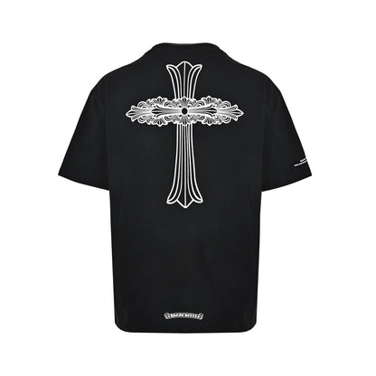 Chrome Hearts/Chrome Heart Pocket Sanskrit large cross printed short sleeves on the back