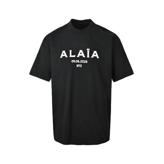 ALAIA minimalist slogan niche letter logo short sleeves