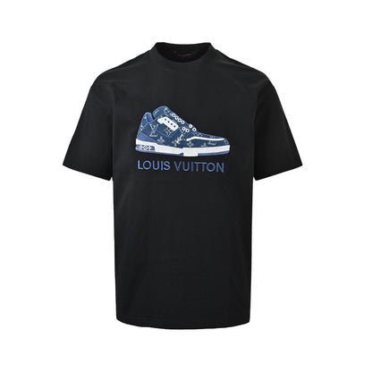 Louis Vuitton embroidered shoes embroidered short sleeves