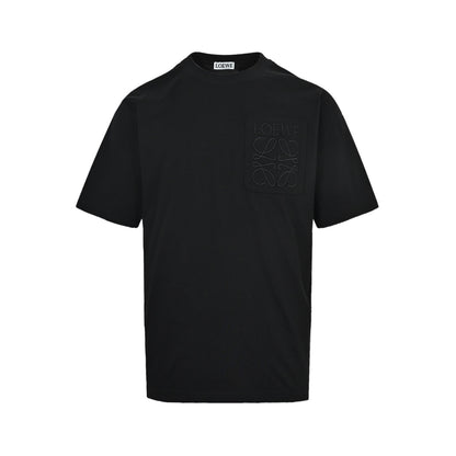 Loewe/Loewei classic embroidered letter pocket short sleeves