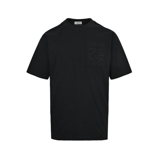 Loewe/Loewei classic embroidered letter pocket short sleeves