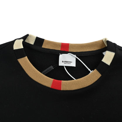 Burberry logo plaid patchwork crew neck sweatshirt