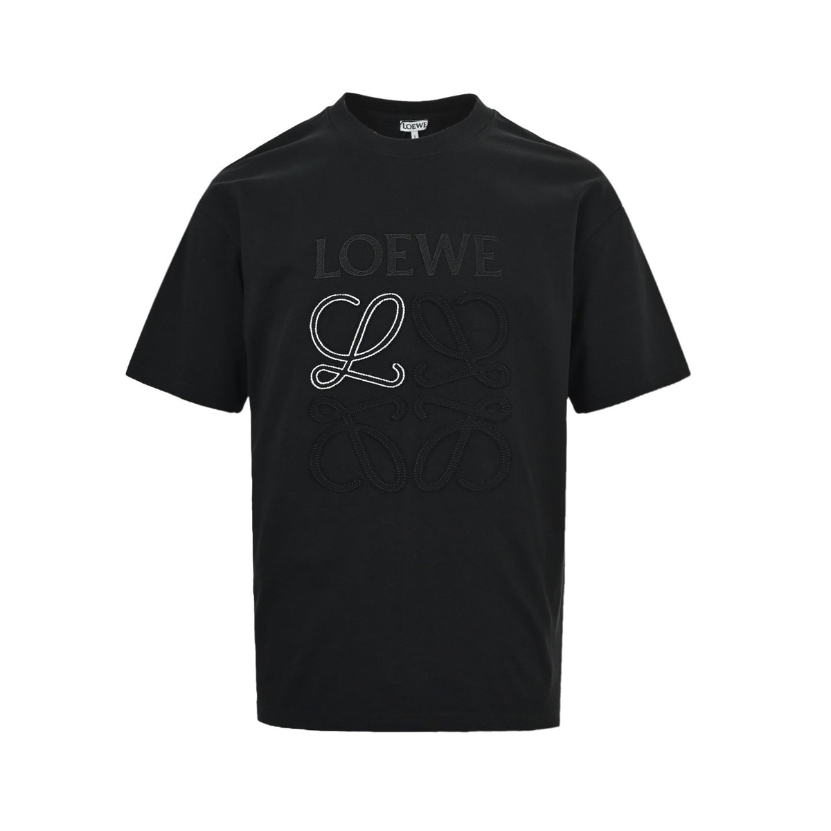 Loewe/Luoyiwei 26ss contrasting logo embroidered short sleeves