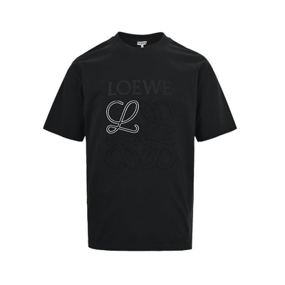 Loewe/Luoyiwei 26ss contrasting logo embroidered short sleeves