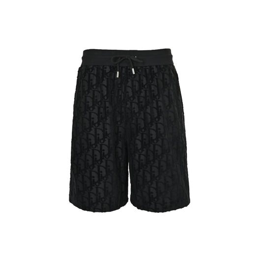 Dior 26ss flocked all-over printed old flower jacquard shorts