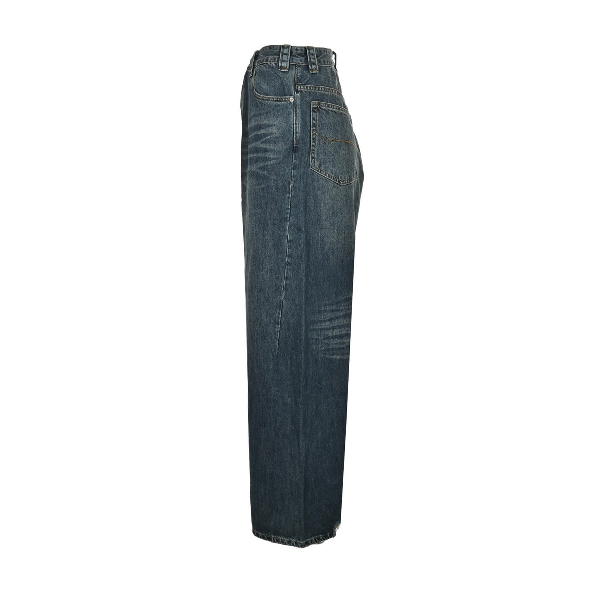 Balenciaga 25ss pocket embroidered washed frayed straight loose jeans