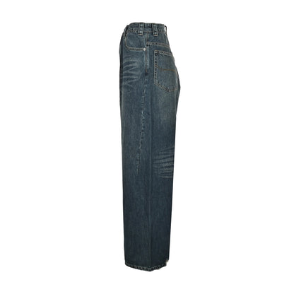 Balenciaga 25ss pocket embroidered washed frayed straight loose jeans