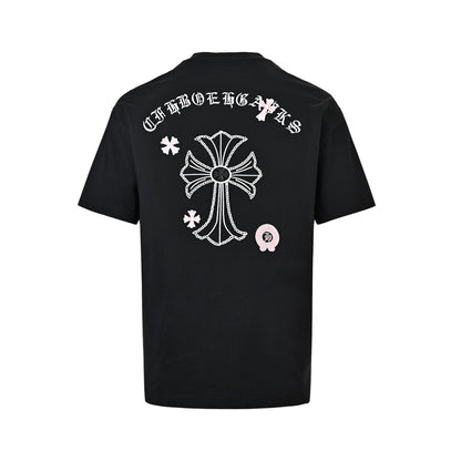 Chrome Hearts/Chrome Heart 26ss Sanskrit cross embroidered short sleeves