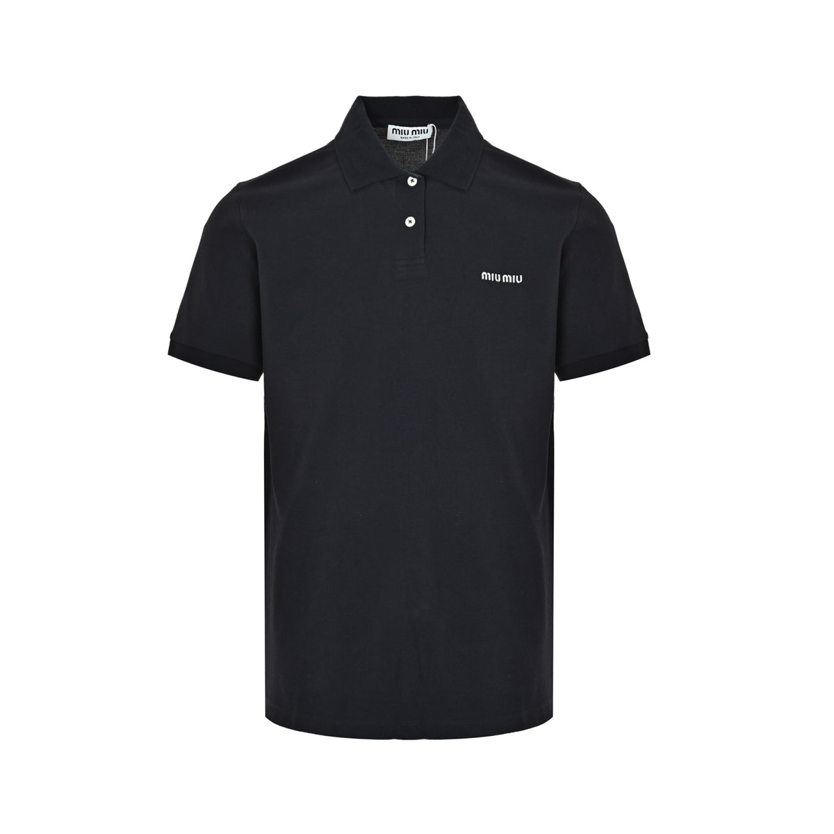 Miu Miu classic logo embroidered Polo short sleeves