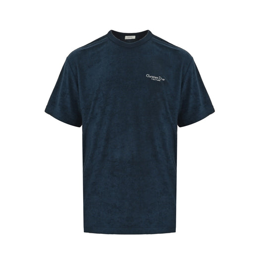 Dior 25ss terry cloth short sleeves with embroidered logo on the chest