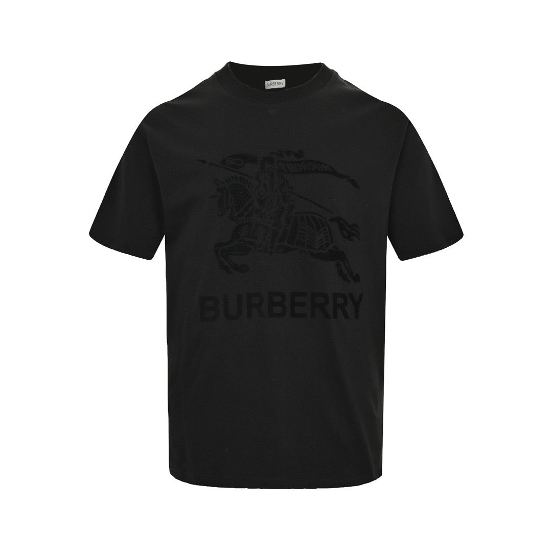 Burberry 24ss flocked war horse print short sleeves