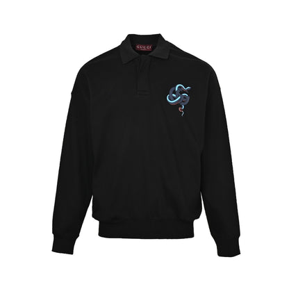 Gucci Year of the Snake limited edition snake print lapel long-sleeved POLO sweatshirt