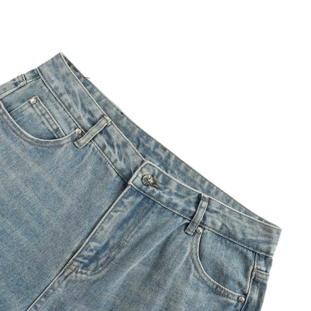 Chrome Hearts/Chrome Heart cross patch embroidered washed jeans