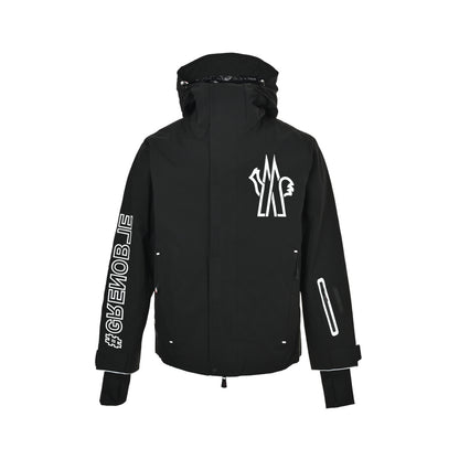 Moncle/muzzled hooded ski jacket with large chest logo
